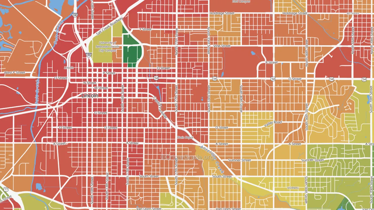 Woods Park, Lincoln, NE Map of Vandalism Rates