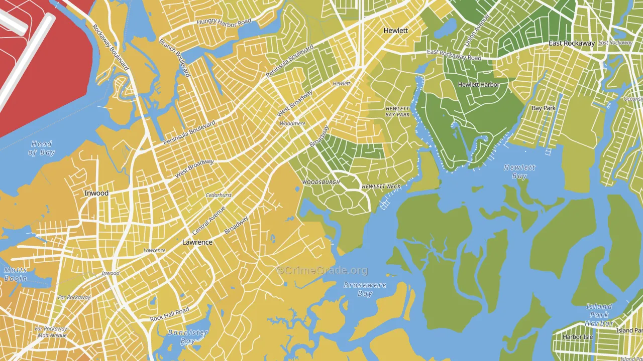 Woodsburgh, NY Map of Vandalism Rates