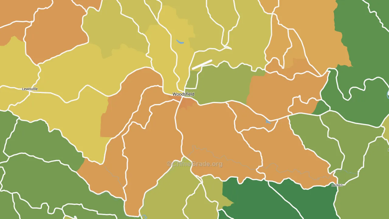 Woodsfield, OH Map of Vandalism Rates