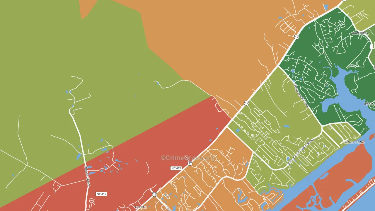 Woodside, NC Map of Vandalism Rates