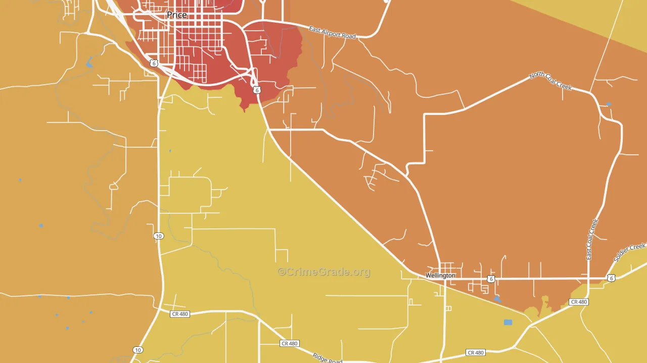 Woodside, UT Map of Vandalism Rates