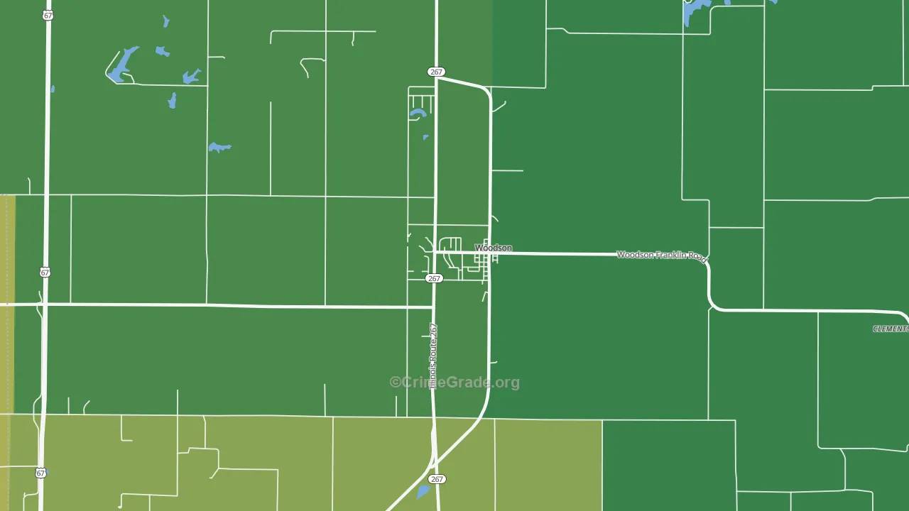 Woodson, IL Map of Vandalism Rates