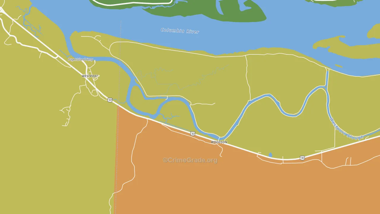 Woodson, OR Map of Vandalism Rates