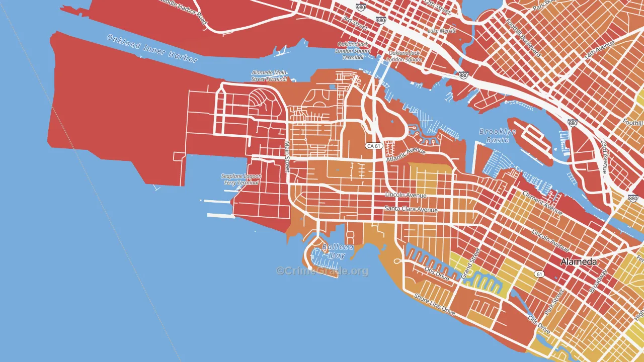 Woodstock, Alameda, CA Map of Vandalism Rates