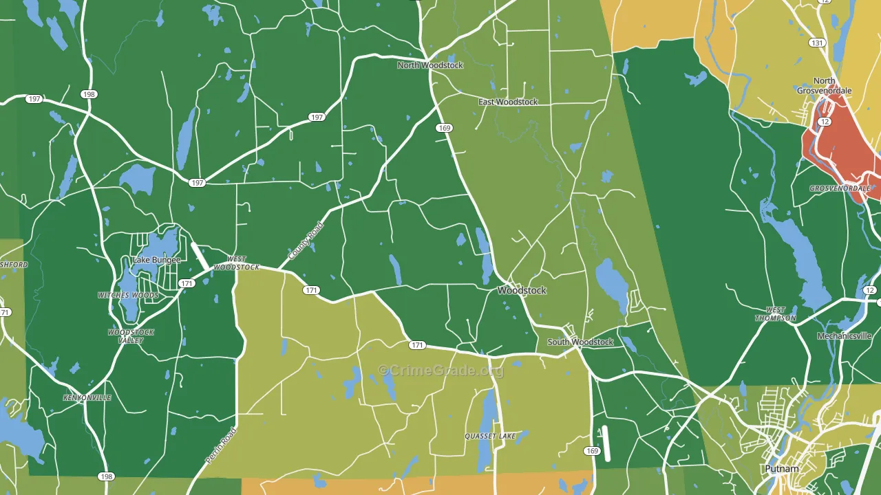 Woodstock, CT Map of Vandalism Rates