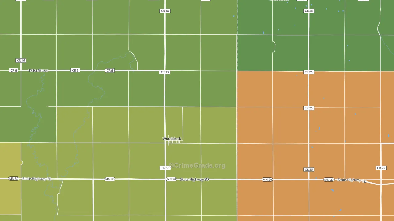 Woodstock, MN Map of Vandalism Rates