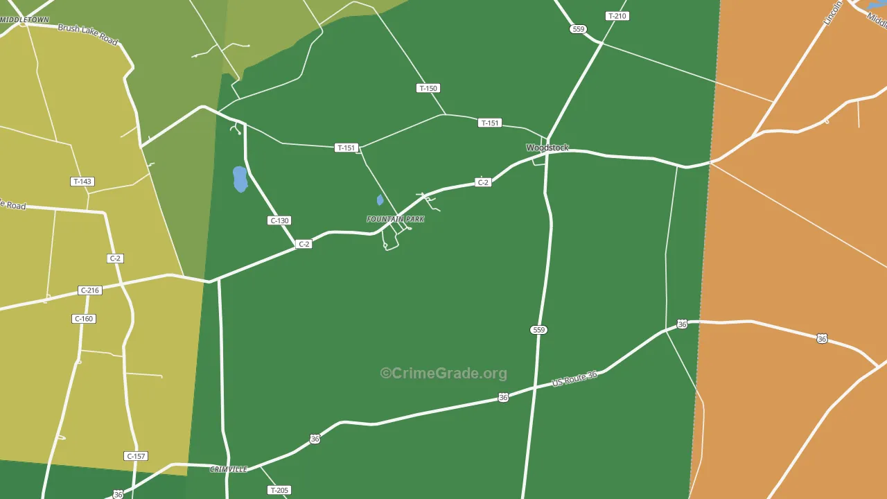 Woodstock, OH Map of Vandalism Rates