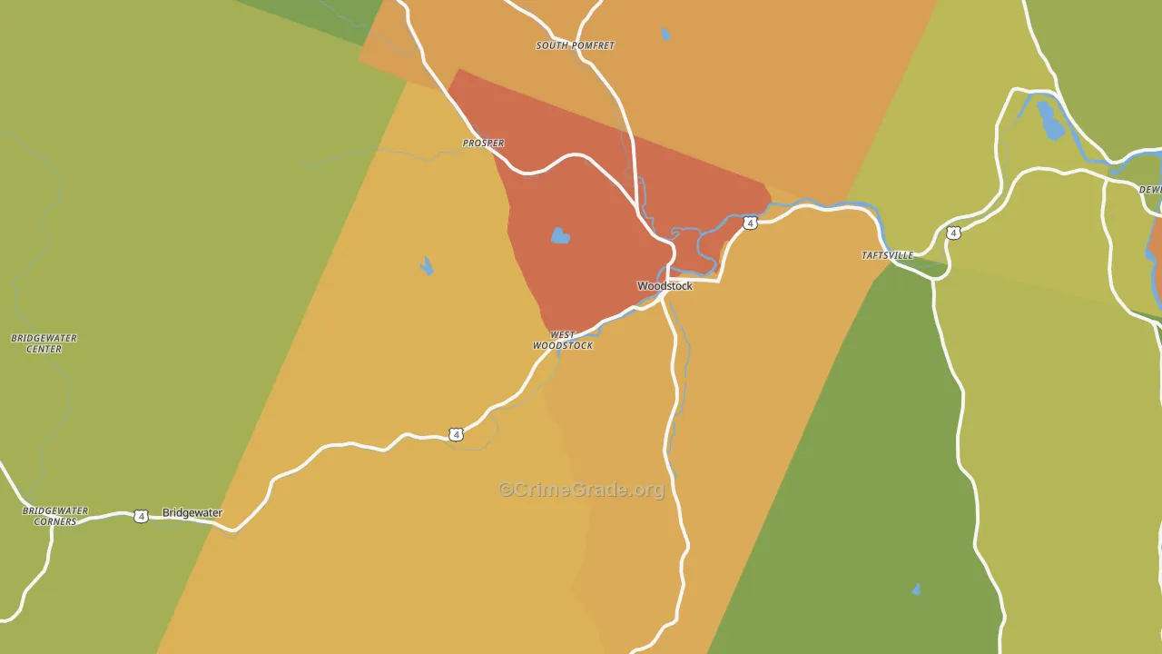 Woodstock, VT Map of Vandalism Rates
