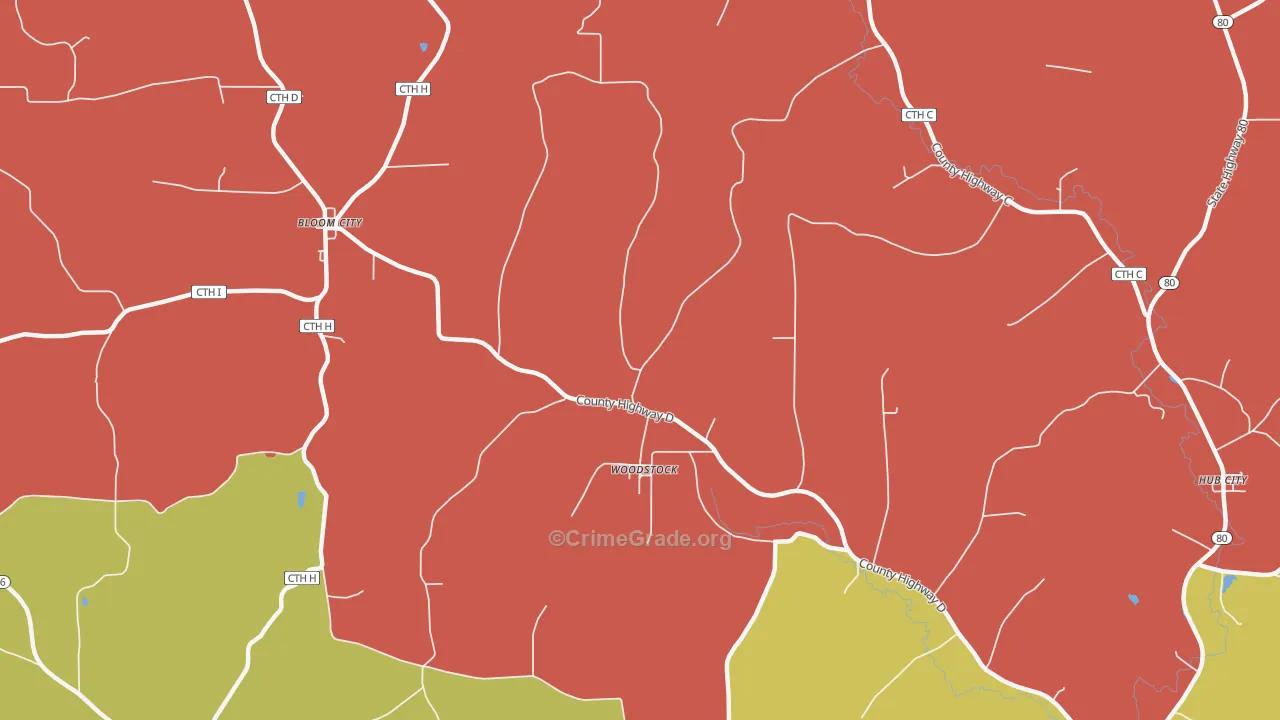 Woodstock, WI Map of Vandalism Rates