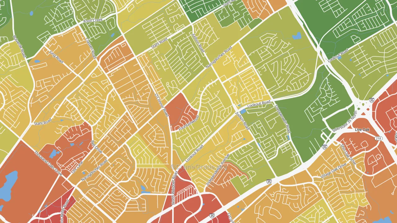 Woodstone, San Antonio, TX Map of Vandalism Rates