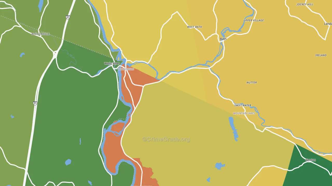 Woodsville, NH Map of Vandalism Rates