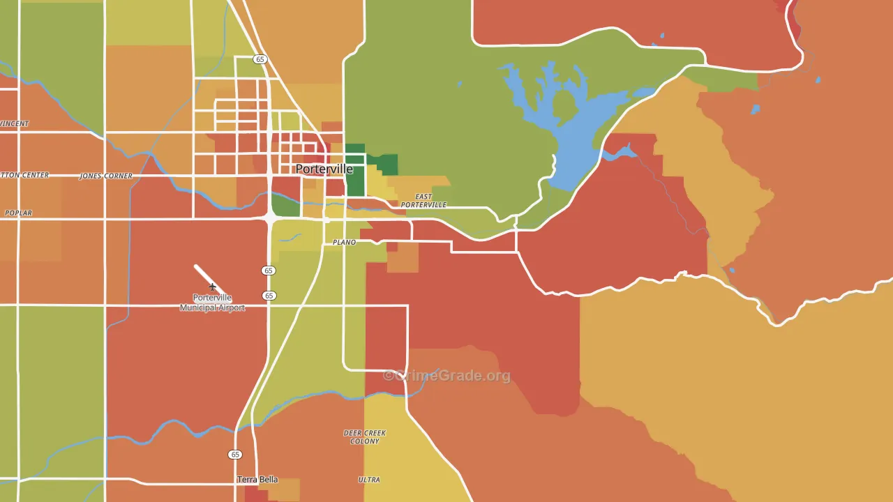 Woodville, CA Map of Vandalism Rates