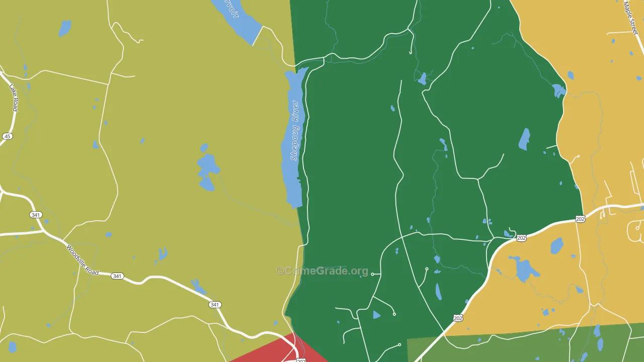 Woodville, CT Map of Vandalism Rates
