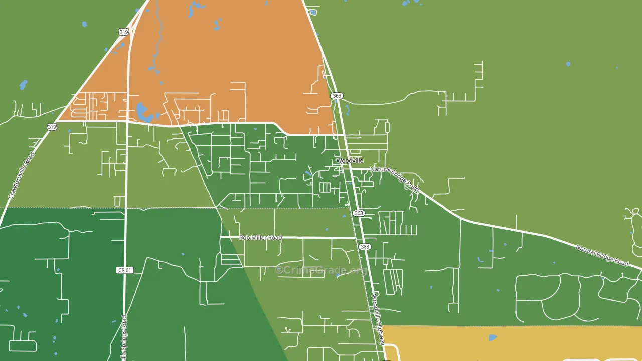 Woodville, FL Map of Vandalism Rates