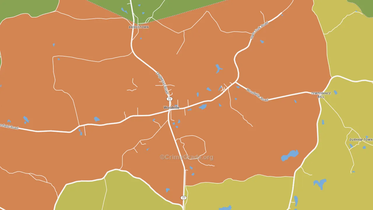 Woodville, GA Map of Vandalism Rates