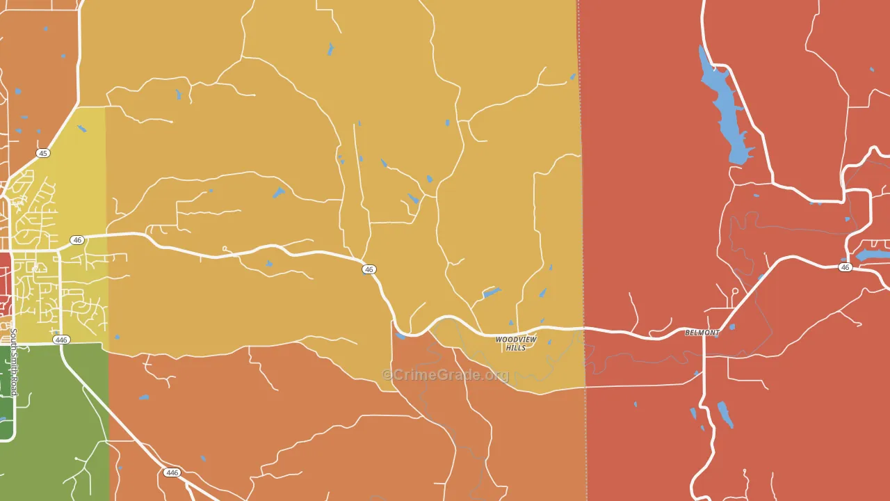Woodville Hills, IN Map of Vandalism Rates