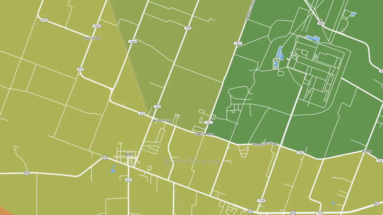 Woodville, KY Map of Vandalism Rates
