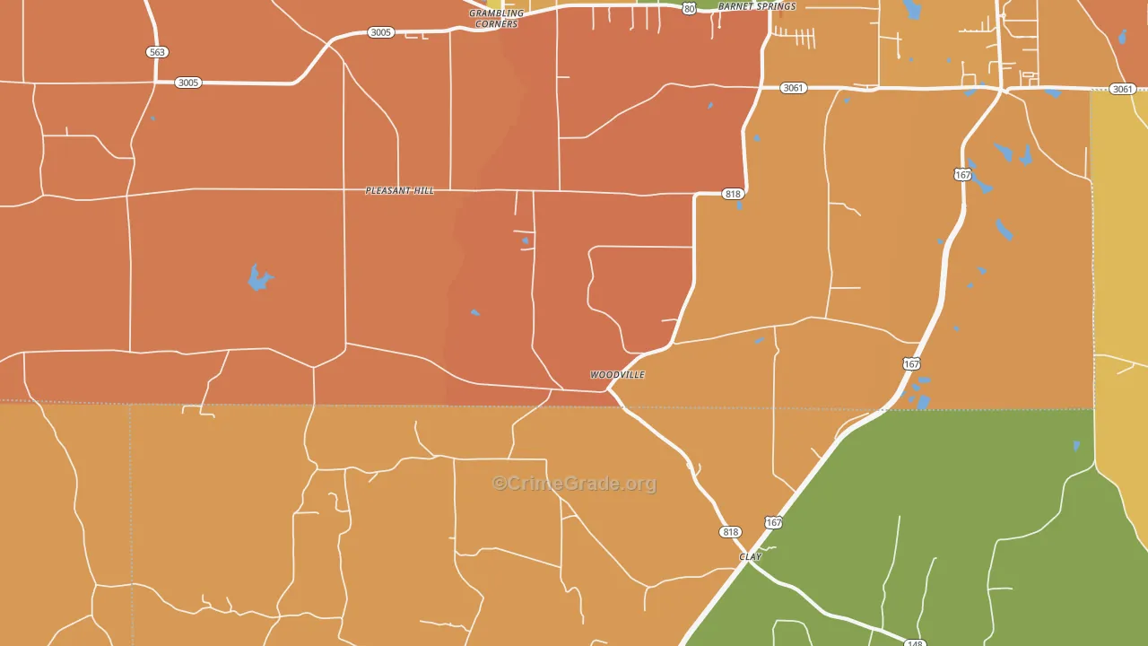 Woodville, LA Map of Vandalism Rates