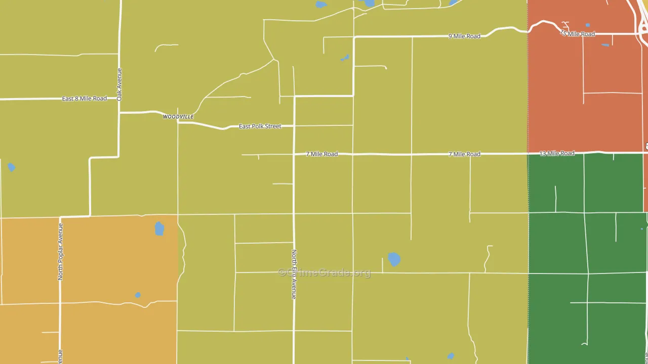 Woodville, MI Map of Vandalism Rates