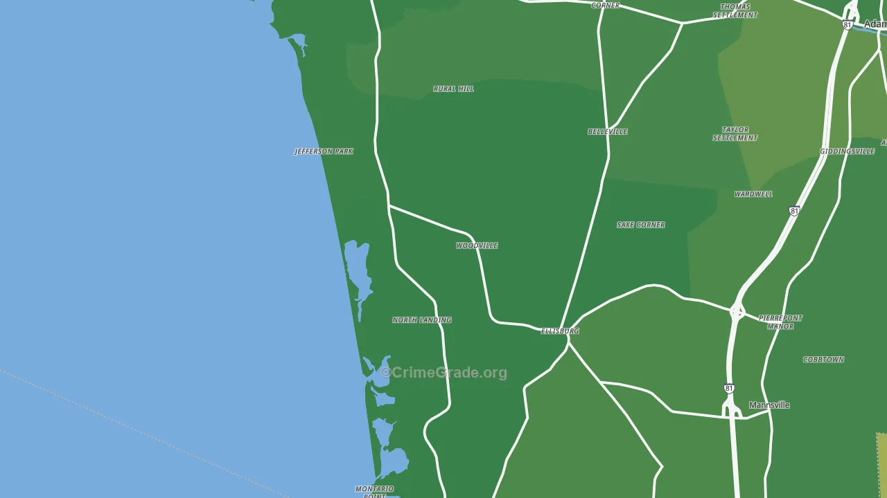 Woodville, NY Map of Vandalism Rates