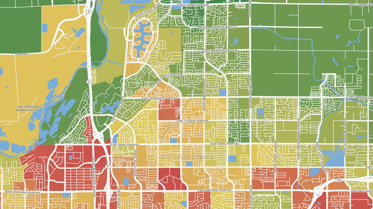 Woodward Park, Fresno, CA Map of Vandalism Rates