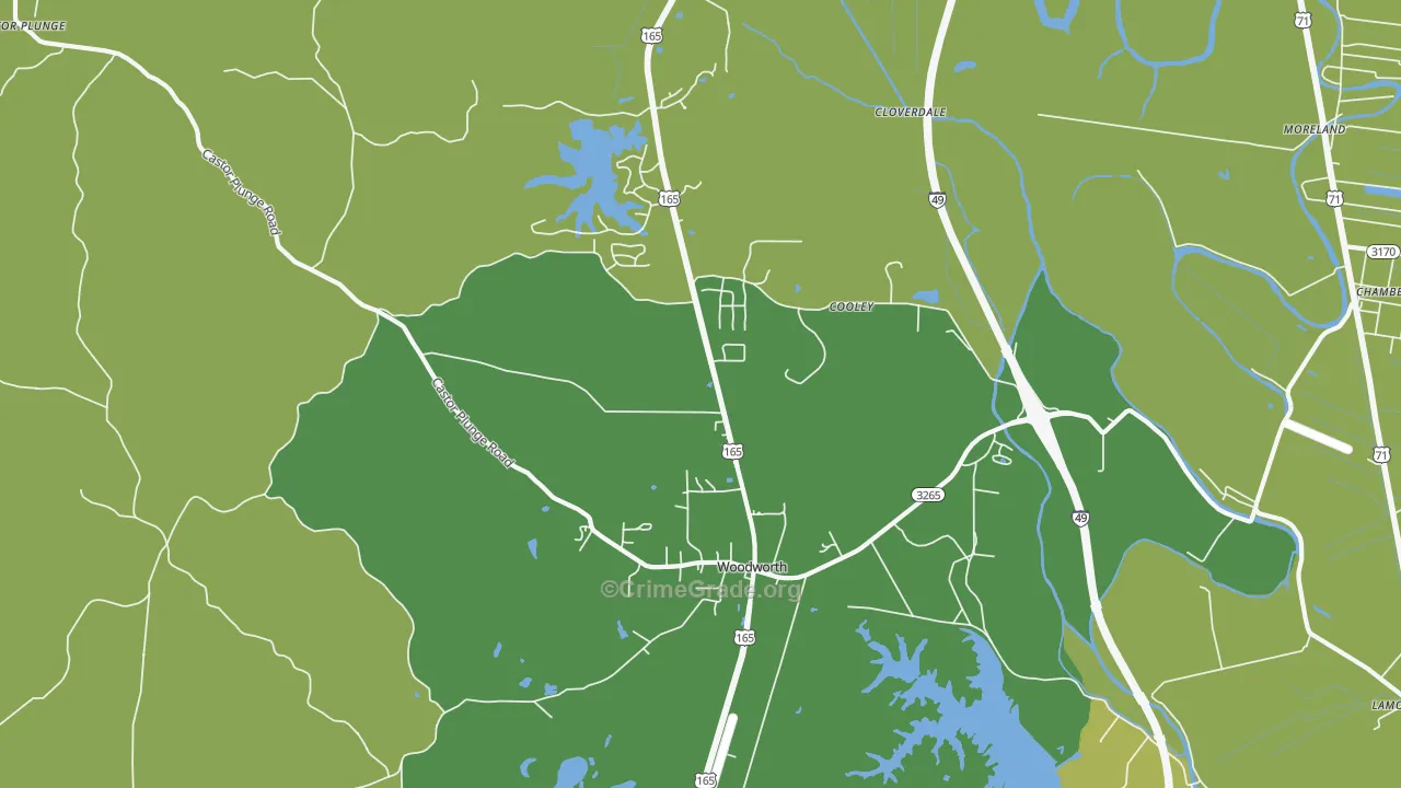 Woodworth, LA Map of Vandalism Rates
