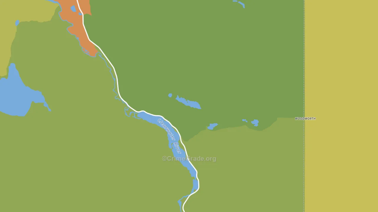 Woodworth, MT Map of Vandalism Rates