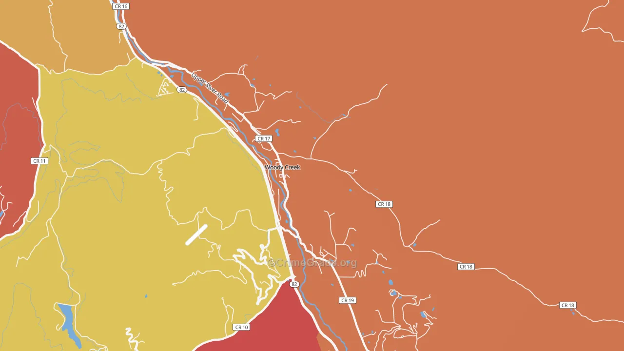 Woody Creek, CO Map of Vandalism Rates
