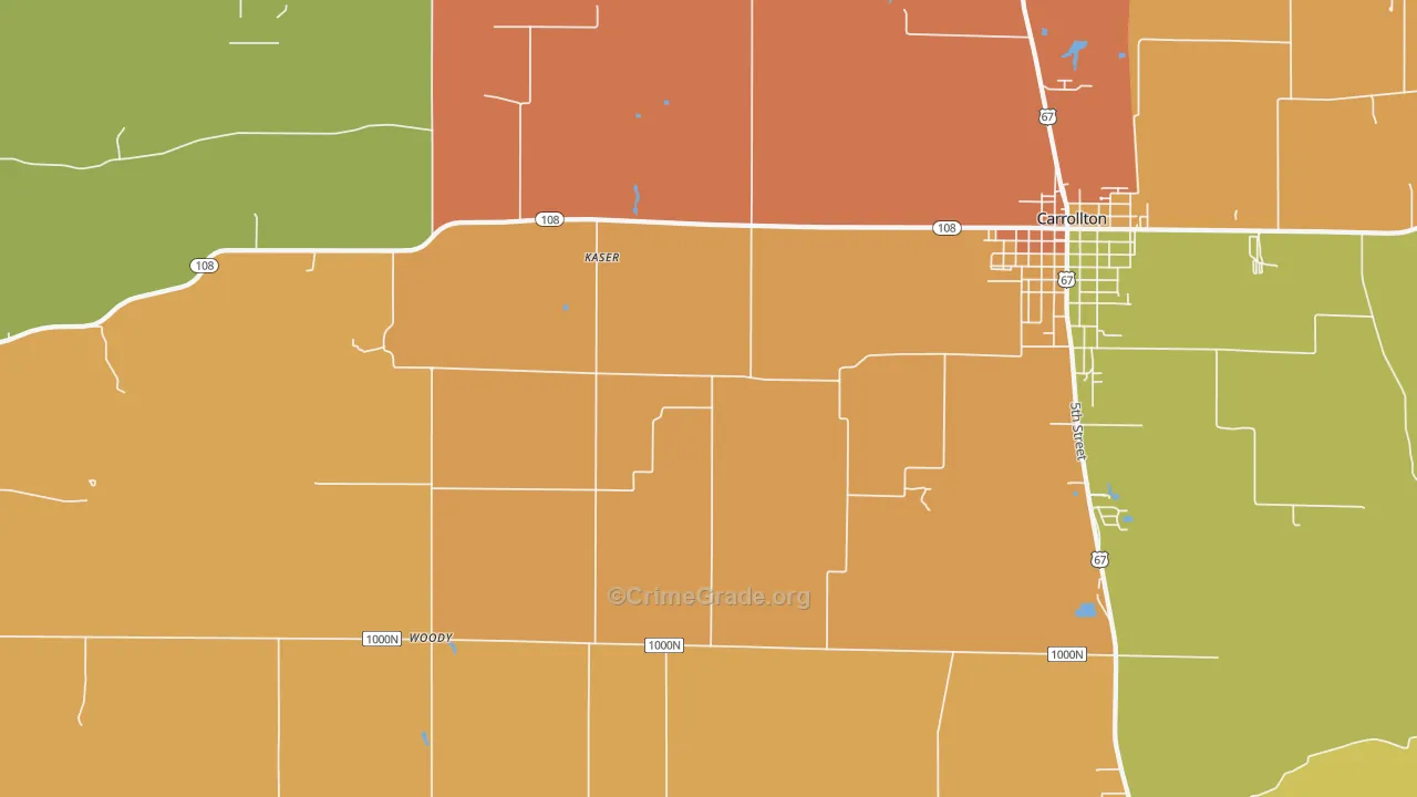 Woody, IL Map of Vandalism Rates