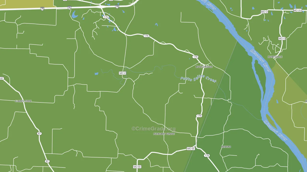 Wooldridge, MO Map of Vandalism Rates