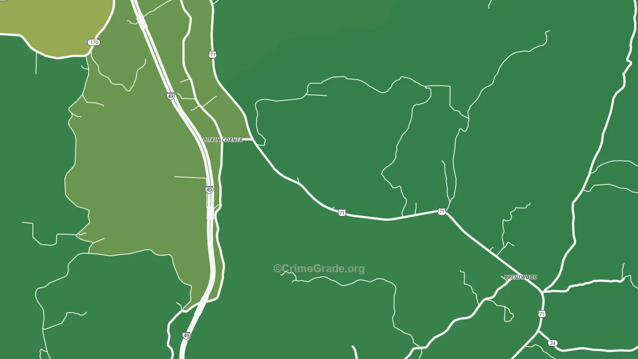 Woolsey, AR Map of Vandalism Rates