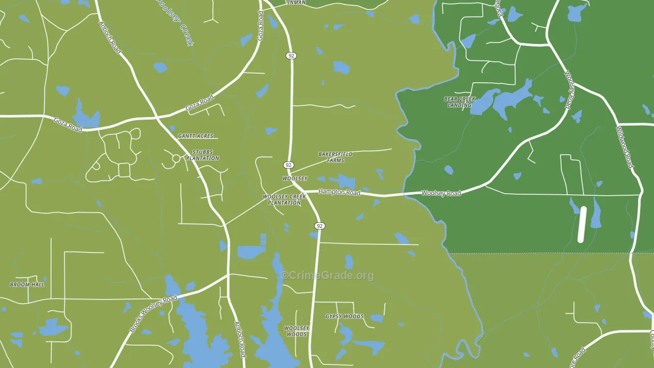 Woolsey, GA Map of Vandalism Rates