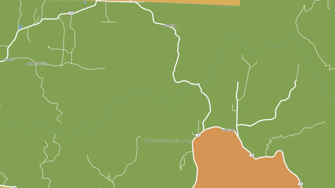 Woolum, AR Map of Vandalism Rates