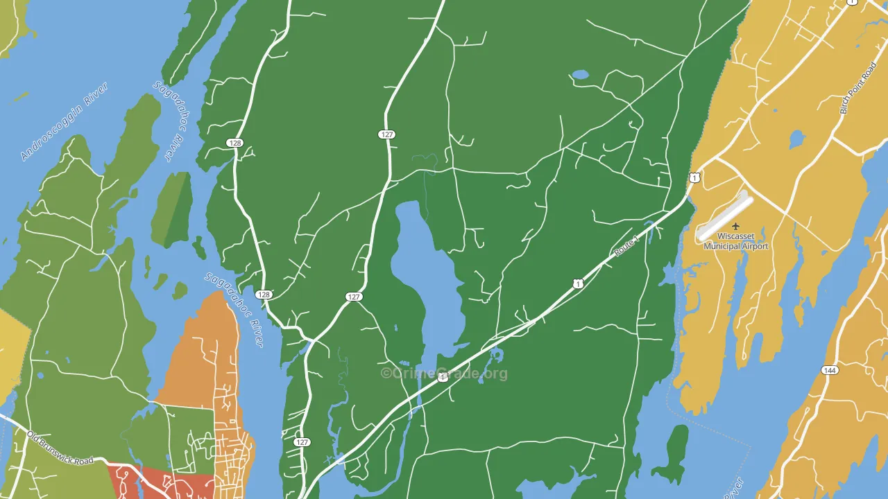 Woolwich, ME Map of Vandalism Rates