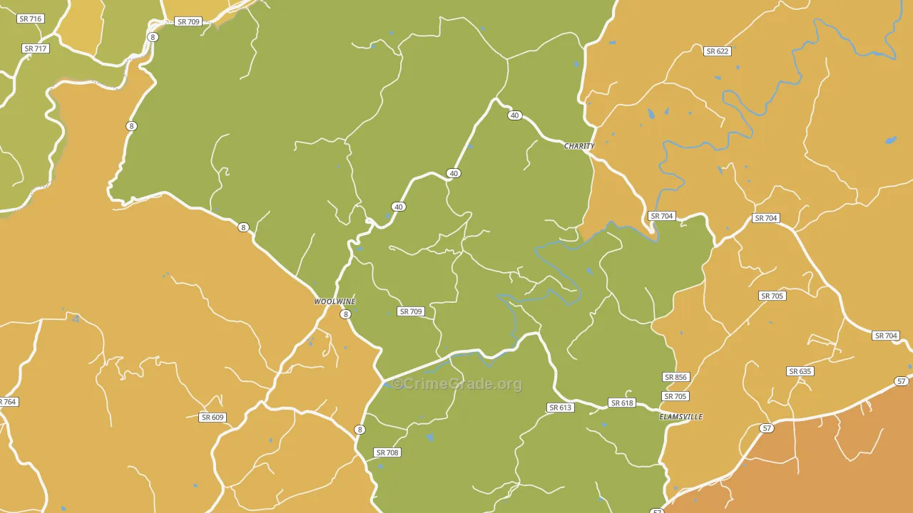 Woolwine, VA Map of Vandalism Rates