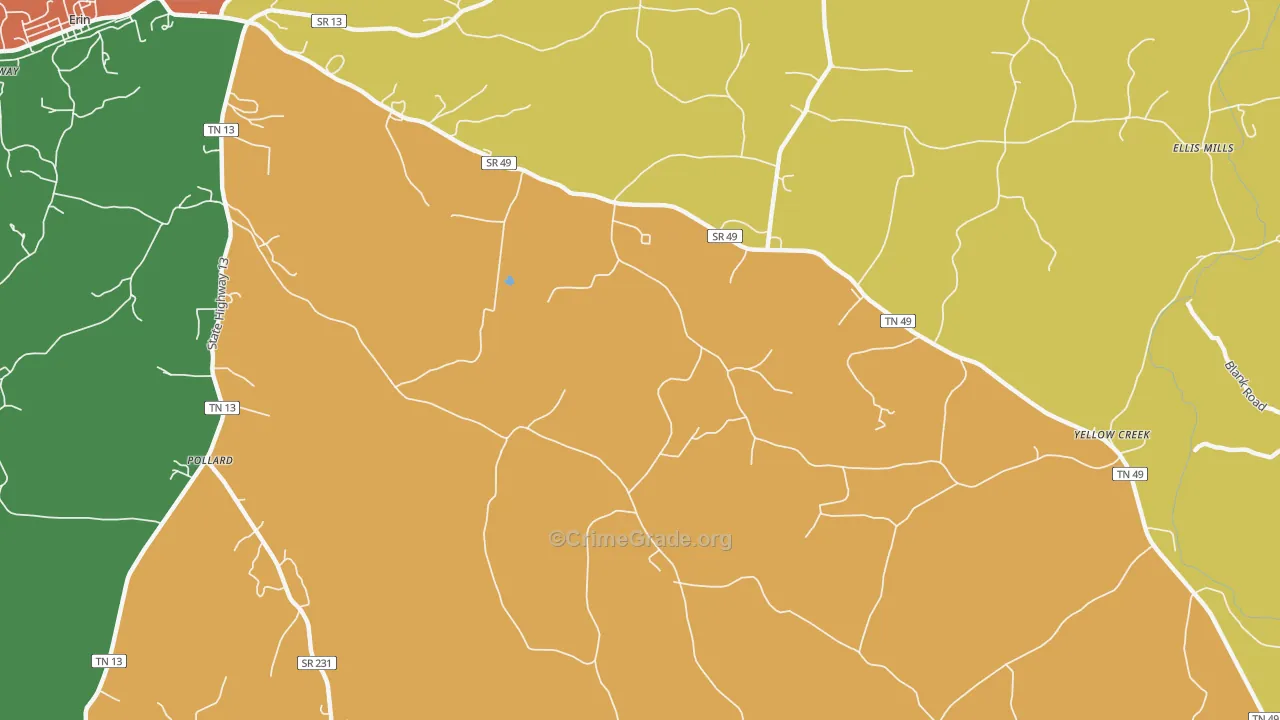 Woolworth, TN Map of Vandalism Rates