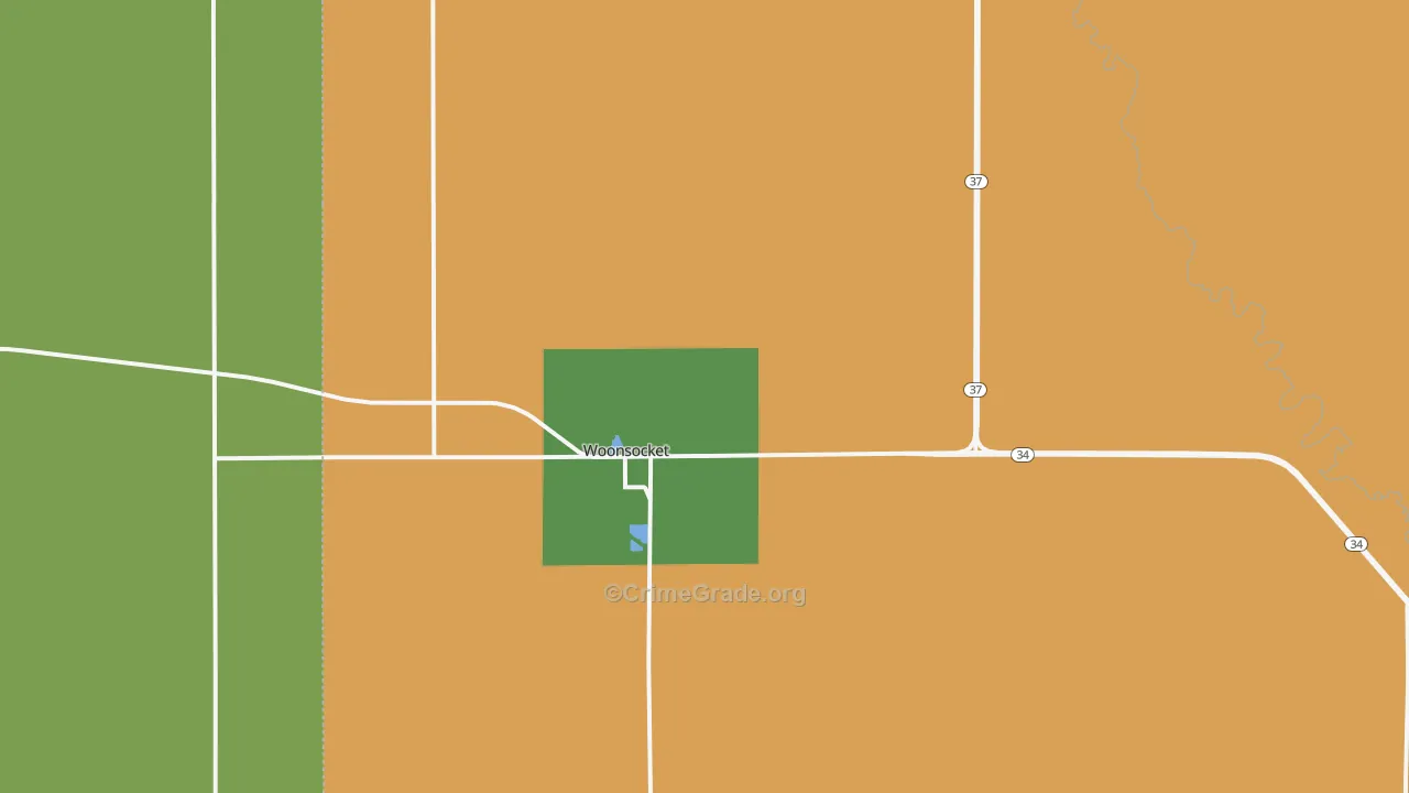 Woonsocket, SD Map of Vandalism Rates