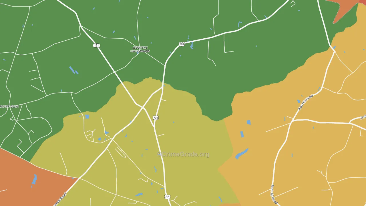 Wootens Crossroads, NC Map of Vandalism Rates