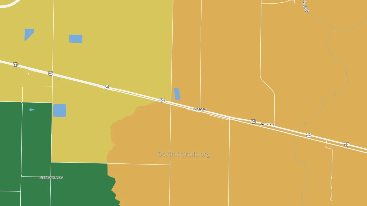 Worden, AR Map of Vandalism Rates