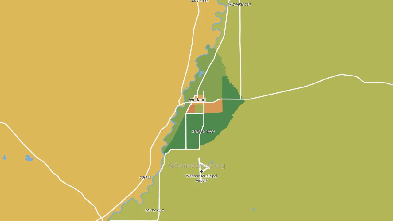 Worland, WY Map of Vandalism Rates