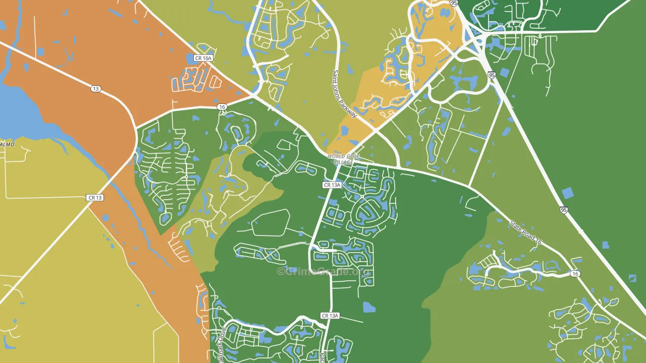 World Golf Village, FL Map of Vandalism Rates
