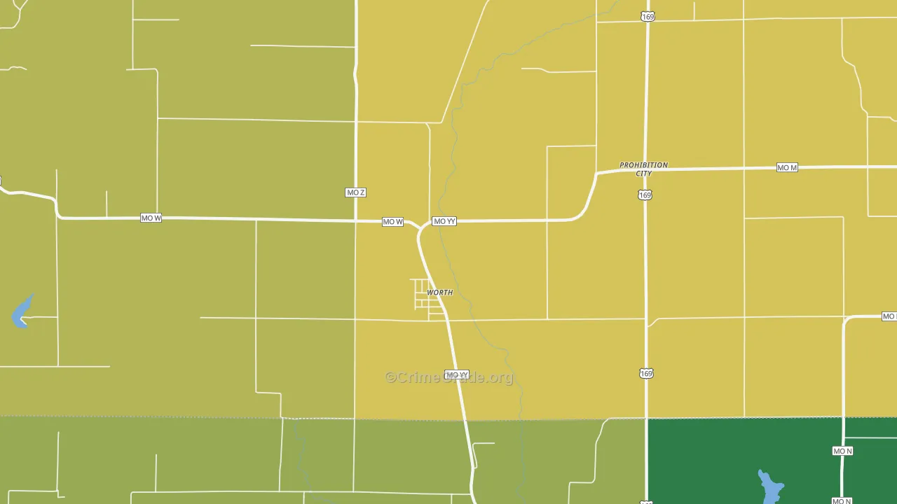 Worth, MO Map of Vandalism Rates