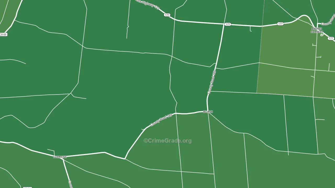 Worth, NY Map of Vandalism Rates