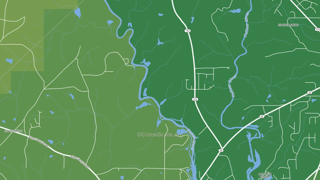 Worthville, GA Map of Vandalism Rates