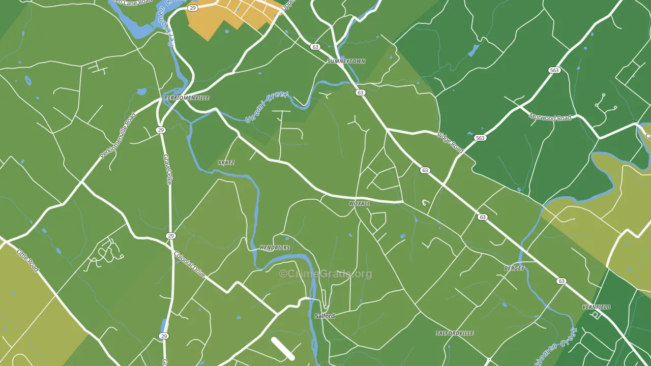 Woxhall, PA Map of Vandalism Rates