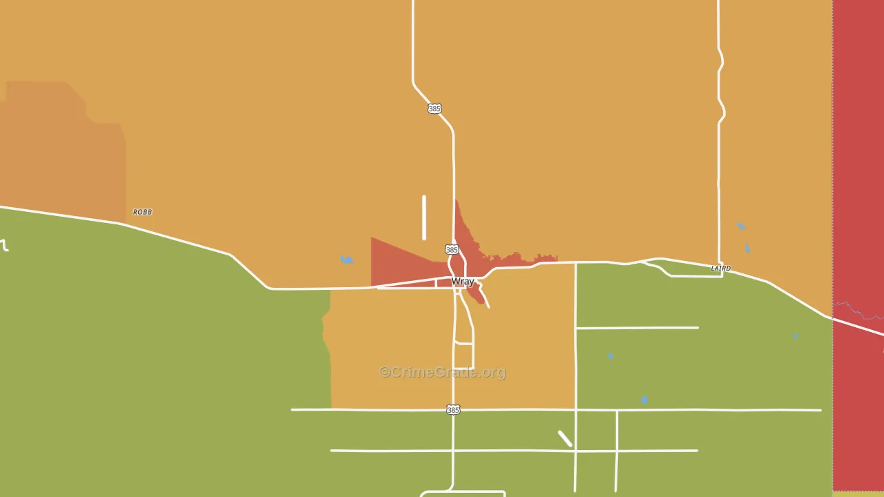 Wray, CO Map of Vandalism Rates