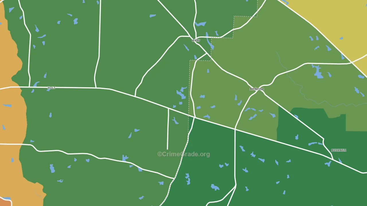 Wray, GA Map of Vandalism Rates