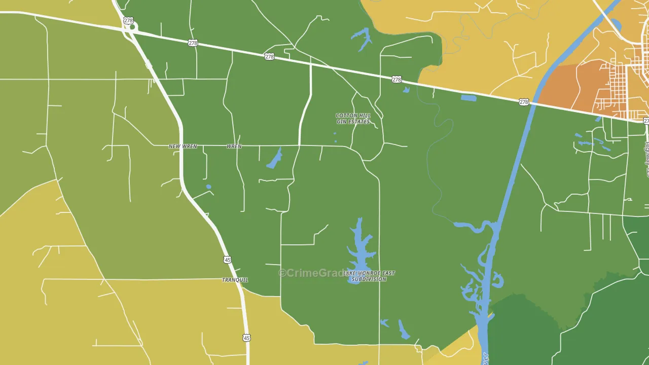 Wren, MS Map of Vandalism Rates