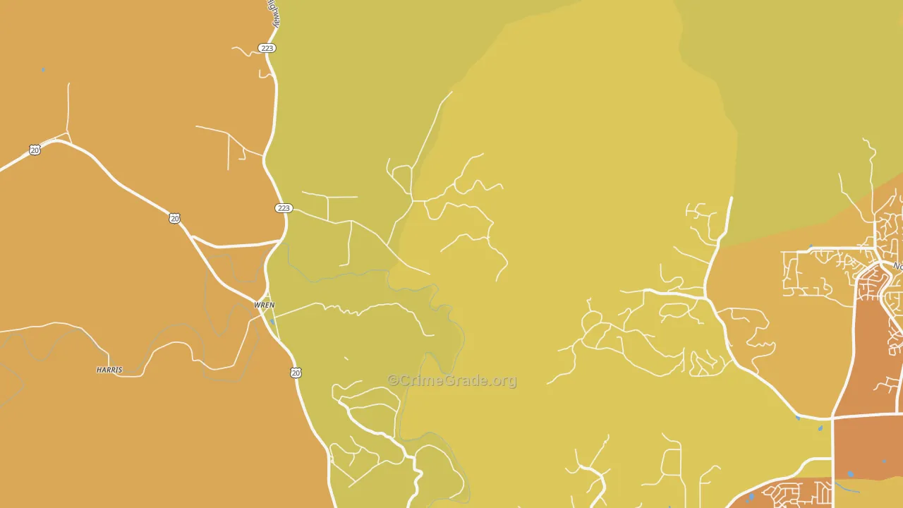 Wren, OR Map of Vandalism Rates