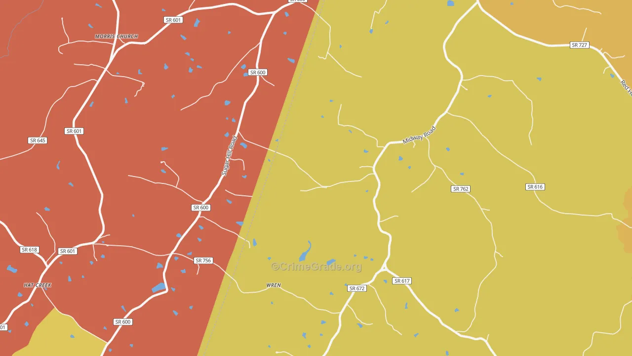 Wren, VA Map of Vandalism Rates